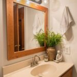 Clean bathroom at Cottage in the Woods rental, Drasco Arkansas