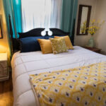 King-bedded master bedroom at Cottage in the Woods, Greers Ferry Lake vacation rental
