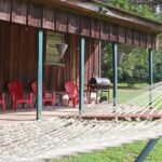 Outdoor patio at Cottage in the Woods, Drasco vacation rental